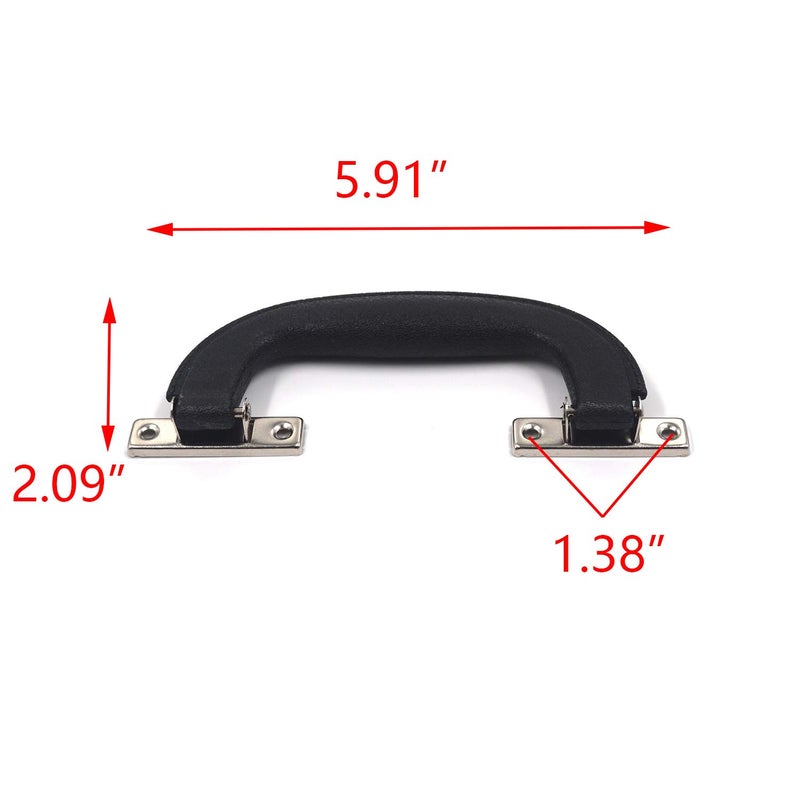 FarBoat 5Pcs Luggage Handle Replacement 5.9in Length Classical Suitcase Handle for Cases Boxs Briefcase with Screws (Holes Centre 35mm/1.4inch Black) - Image 2